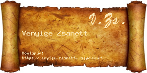 Venyige Zsanett névjegykártya